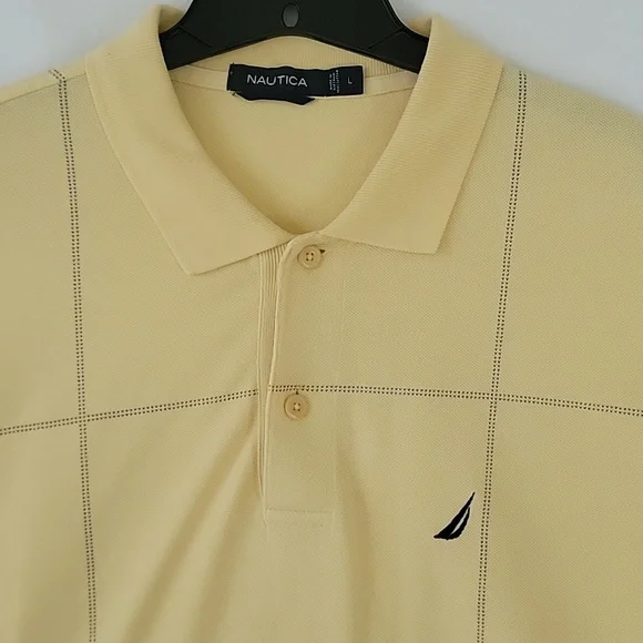 Nautica Men's Yellow 2 button Polo Shirt Size L - Picture 2 of 6